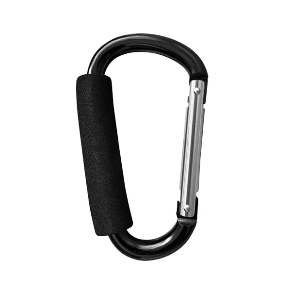 Large Aluminum Carabiner, Heavy-Duty Stroller Hooks for Hanging Bags and Shopping – Durable Multi-Purpose Carabiner Clips for Camping, Hiking, Travel, Outdoor Accessories