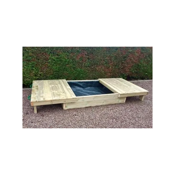 Large Wooden Sandpit with Sliding Lid