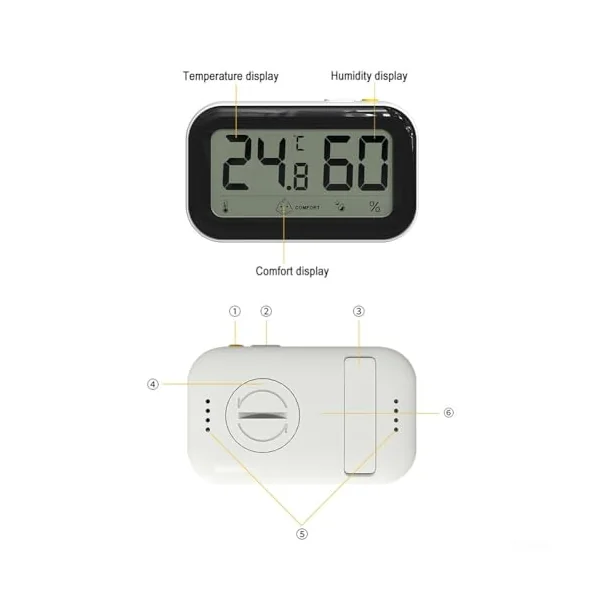 LCD Digital Room Thermometer Hygrometer, Temperature Humidity Monitor or Bedroom, Baby Room, Greenhouse