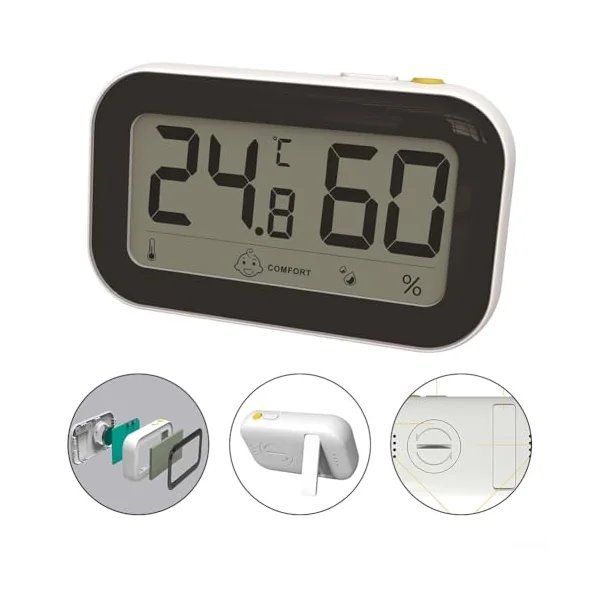 LCD Digital Room Thermometer Hygrometer, Temperature Humidity Monitor or Bedroom, Baby Room, Greenhouse