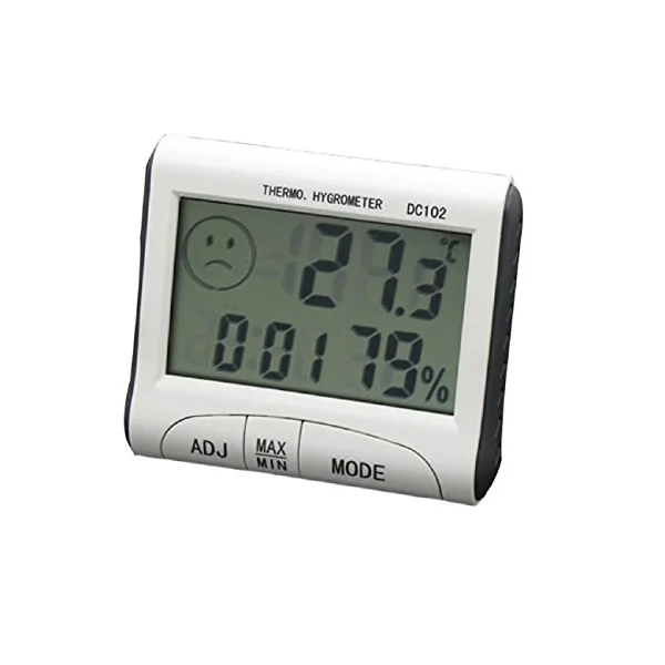 LCD Room Thermometer Mini LCD Digital Indoor Thermometer Hygrometer Temperature Humidity Meter Clock Desk Weather Station with Magnetic Stand