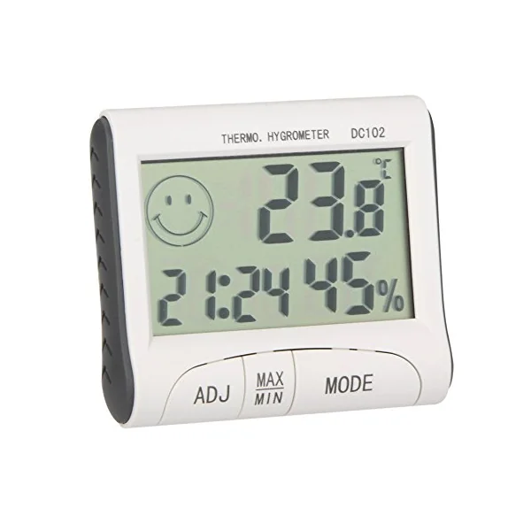 LCD Room Thermometer Mini LCD Digital Indoor Thermometer Hygrometer Temperature Humidity Meter Clock Desk Weather Station with Magnetic Stand