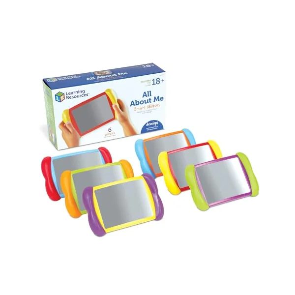 Learning Resources All About Me 2-in-1 Mirrors, Ages 18+ Months, Toddler Mirror Toy, Builds Self-Awareness & Emotional Skills