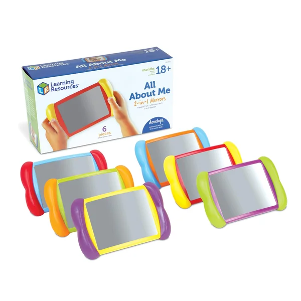 Learning Resources All About Me 2-in-1 Mirrors, Ages 18+ Months, Toddler Mirror Toy, Builds Self-Awareness & Emotional Skills