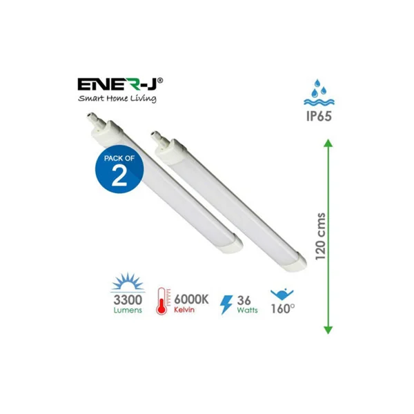 LED Triproof Batten IP65 36W 120cms 6000K (Pack of 2 units)