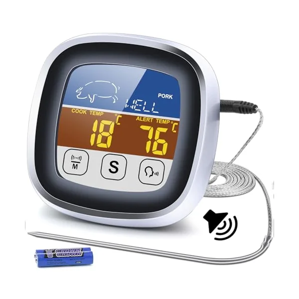 Leepenk Digital Talking Thermometer for The Blind, Waterproof Instant Read Food Thermometer with Talking Function & Backlight