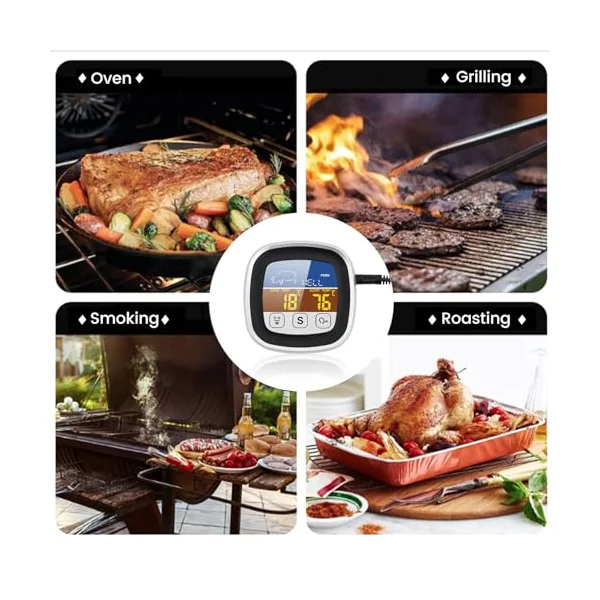Leepenk Digital Talking Thermometer for The Blind, Waterproof Instant Read Food Thermometer with Talking Function & Backlight
