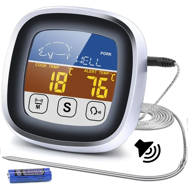 Leepenk Digital Talking Thermometer for The Blind, Waterproof Instant Read Food Thermometer with Talking Function & Backlight