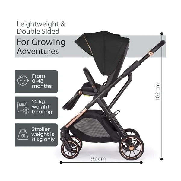Lejoux+ Baby Pushchair (Pure Black)