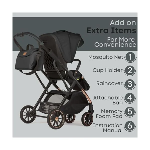 Lejoux+ Baby Pushchair (Pure Black)