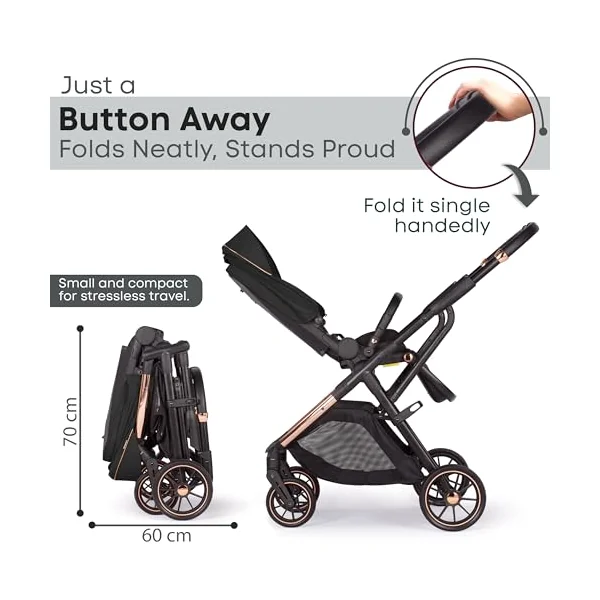 Lejoux+ Baby Pushchair (Pure Black)