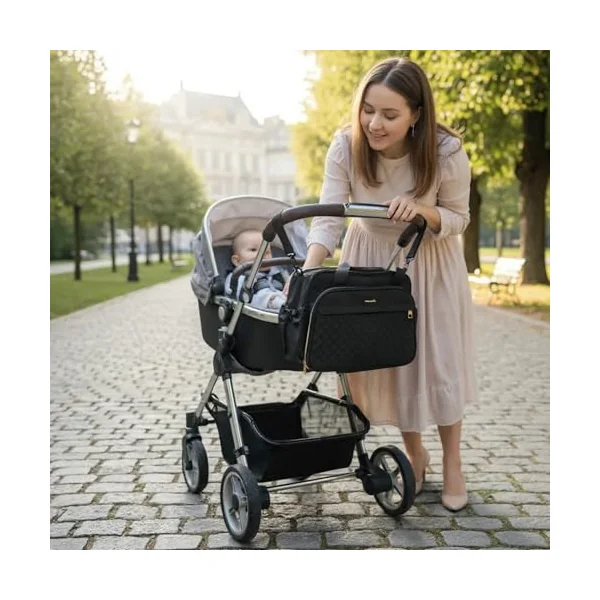 LEQUEEN Baby Changing Bag, Crossbody Nappy Bag, Diaper Satchel for Mums and Dads