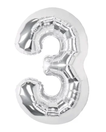 Lets Party Silver Foil 3 Balloon