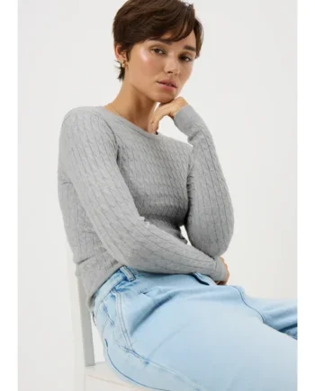 Light Grey Baby Cable Jumper