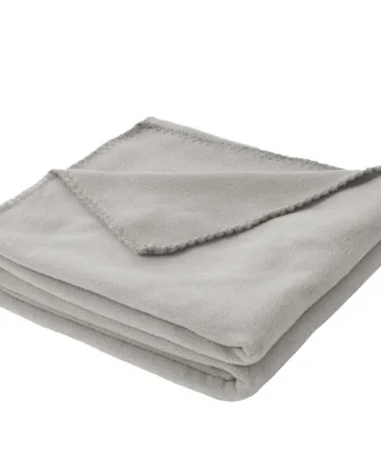 Light Grey Knitted Plain Throw (L) 170cm x (W) 120cm