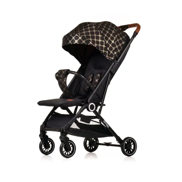 Lightweight Stroller, Baby Pushchair, Compact Travel Buggy, One Hand Foldable, Upgraded Wheels, All Seasons Stroller,Up to 22kg, 48 Months, Cabin Approved (Black - Golden Lettice, SPD1)