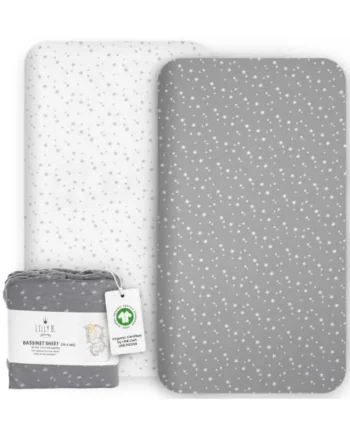 Lilly B. - Cot Bed Sheets - 100% Organic Cotton 2 Fitted - Cot Sheets - Cot Bed Sheets 140 x 70 Fitted - Compatible with Cot Bed, Toddler Bed, Cot Bed Mattress up to 140x70 cm (Pack of 2)