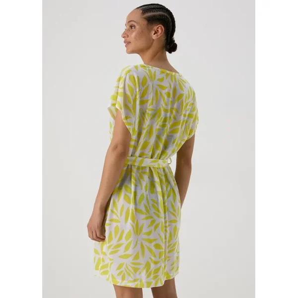 Lime Leaf Print Jersey Kaftan