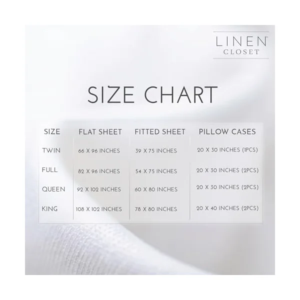 Linen Closet Organic Cotton Aqua Queen Bedding Sheet Set 4 Piece Set | Brushed for Softness, Percale Weave, 100% Organic Cotton, Deep Pocket Fitted Sheet, Breathable, Cooling, Crisp, Soft & Cozy