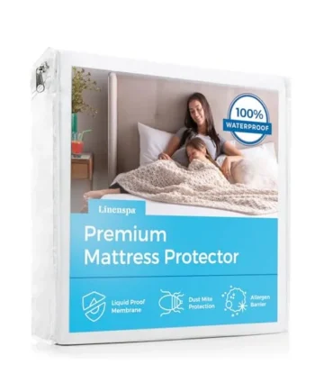 Linenspa Waterproof Smooth Top Premium Full XL Mattress Protector, Breathable & Hypoallergenic Full XL Mattress Covers - Packaging may vary, White