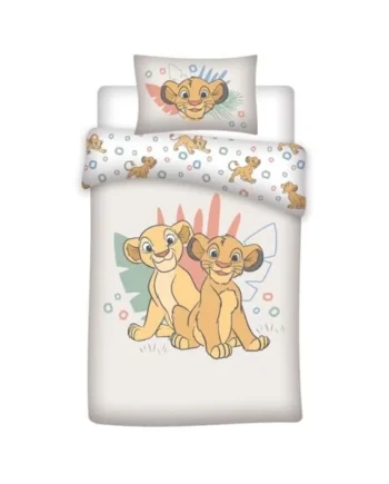 Lion King Baby Duvet Cover 100x140 + Pillowcase 40x60 100% Cotton Simba | Reversible baby bedding | Natural cotton soft breathable | Official Disney | Age 0-3 | Cot size | Gift idea