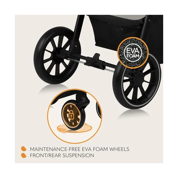 LIONELO Emma One Lightweight Foldable Pushchair up to 22 kg | From 6 Months, Lie-Flat Recline, One-Hand Fold, 360° Wheels, Full Suspension, UPF50+ Canopy, Cup Holder and Mosquito Net