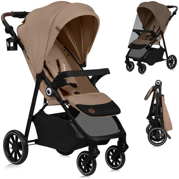 LIONELO Emma One Lightweight Foldable Pushchair up to 22 kg | From 6 Months, Lie-Flat Recline, One-Hand Fold, 360° Wheels, Full Suspension, UPF50+ Canopy, Cup Holder and Mosquito Net