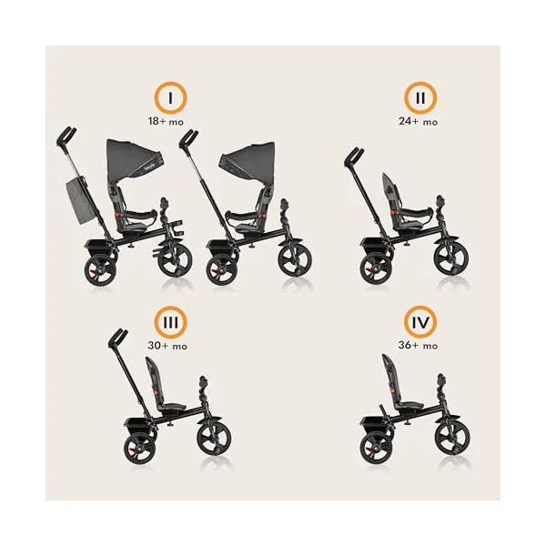 LIONELO Haari 2-in-1 Tricycle and Pushchair for Children 1-5 Years | Up to 25 kg, 360° Reversible Seat, Parent Steering Handle, Free-Wheel Function, Footrest, Canopy and Basket