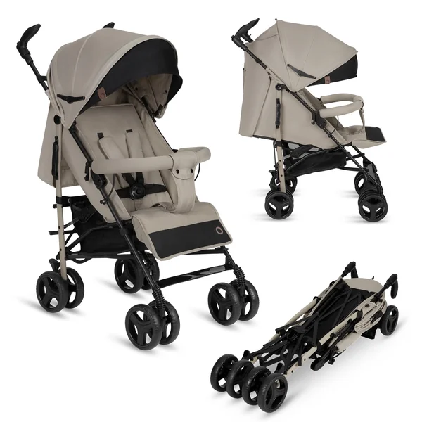LIONELO Irma Lightweight Foldable Pushchair up to 15 kg | Multi-Position Reclining Seat, Adjustable Footrest, 5-Point Harness, One-Foot Rear Brake, Large Basket and Compact Fold