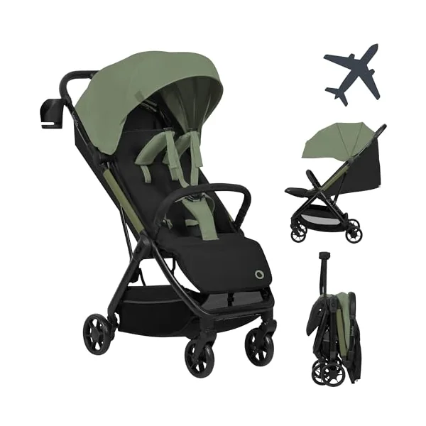 LIONELO Julie Air Lightweight Foldable Pushchair from 6 Months to 4 Years | Up to 22 kg, 360° Swivel, One-Hand Fold, Wheel Suspension, UPF50+ Canopy, Wheels