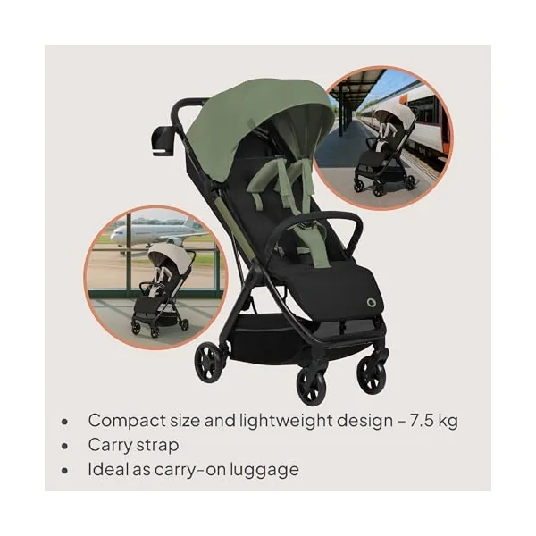LIONELO Julie Air Lightweight Foldable Pushchair from 6 Months to 4 Years | Up to 22 kg, 360° Swivel, One-Hand Fold, Wheel Suspension, UPF50+ Canopy, Wheels