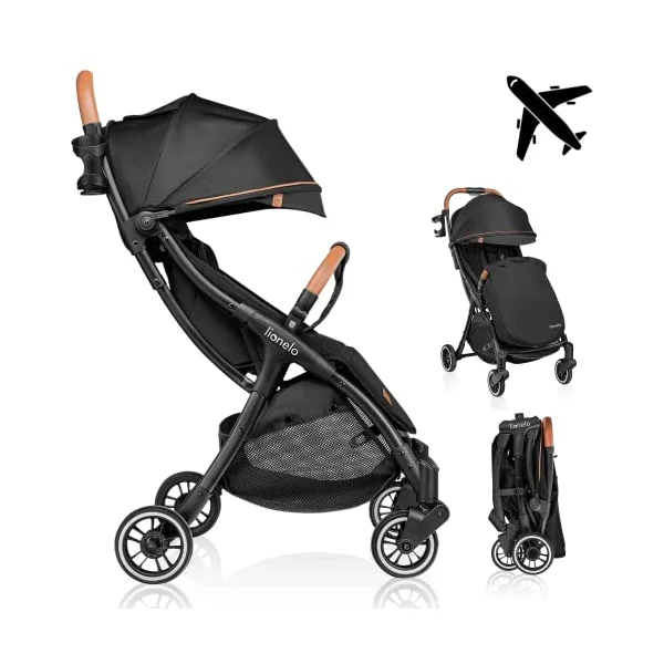 LIONELO Julie One Lightweight Foldable Pushchair up to 22 kg | Lie-Flat Recline, Ventilated Adjustable Backrest, Extended Canopy, Footmuff, Mosquito Net and Compact Fold