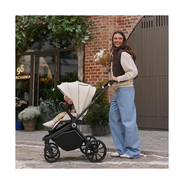 LIONELO Mika Plus All-Terrain Pushchair 6-48 Months up to 22 kg | Reversible Lie-Flat Seat, Front and Rear Suspension, XXL Water-Repellent UPF50+ Canopy and Large Shopping Basket