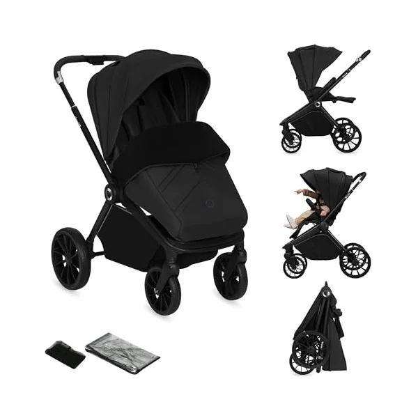 LIONELO Mika Plus All-Terrain Pushchair 6-48 Months up to 22 kg | Reversible Lie-Flat Seat, Front and Rear Suspension, XXL Water-Repellent UPF50+ Canopy and Large Shopping Basket