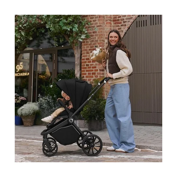 LIONELO Mika Plus All-Terrain Pushchair 6-48 Months up to 22 kg | Reversible Lie-Flat Seat, Front and Rear Suspension, XXL Water-Repellent UPF50+ Canopy and Large Shopping Basket