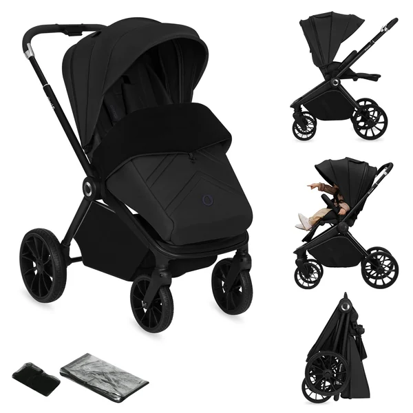 LIONELO Mika Plus All-Terrain Pushchair 6-48 Months up to 22 kg | Reversible Lie-Flat Seat, Front and Rear Suspension, XXL Water-Repellent UPF50+ Canopy and Large Shopping Basket