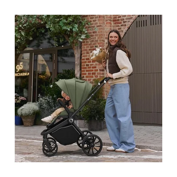 LIONELO Mika Plus All-Terrain Pushchair 6-48 Months up to 22 kg | Reversible Lie-Flat Seat, Front and Rear Suspension, XXL Water-Repellent UPF50+ Canopy and Large Shopping Basket