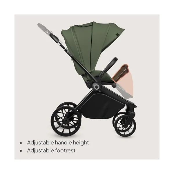 LIONELO Mika Plus All-Terrain Pushchair 6-48 Months up to 22 kg | Reversible Lie-Flat Seat, Front and Rear Suspension, XXL Water-Repellent UPF50+ Canopy and Large Shopping Basket