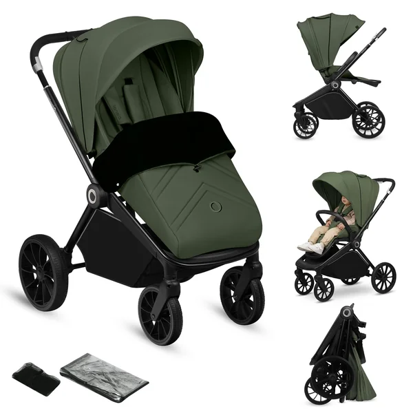 LIONELO Mika Plus All-Terrain Pushchair 6-48 Months up to 22 kg | Reversible Lie-Flat Seat, Front and Rear Suspension, XXL Water-Repellent UPF50+ Canopy and Large Shopping Basket