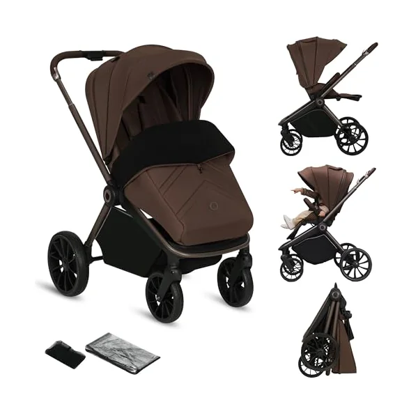 LIONELO Mika Plus All-Terrain Pushchair 6-48 Months up to 22 kg | Tilting backrest with reclining position, Canopy XXL UPF50+ waterproof, compact one-handed foldable, spacious basket