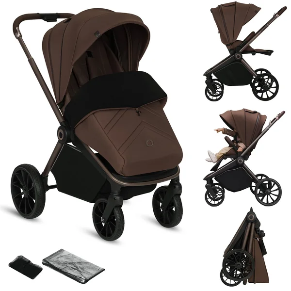 LIONELO Mika Plus All-Terrain Pushchair 6-48 Months up to 22 kg | Tilting backrest with reclining position, Canopy XXL UPF50+ waterproof, compact one-handed foldable, spacious basket