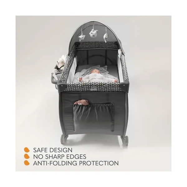 lionelo Sven Plus 2-in-1 Travel Cot and Playpen from Birth | To 36 Months, 2 Mattress Levels, Changing Table, Breathable Mesh, Side Entrance, Mosquito Net and Wheels