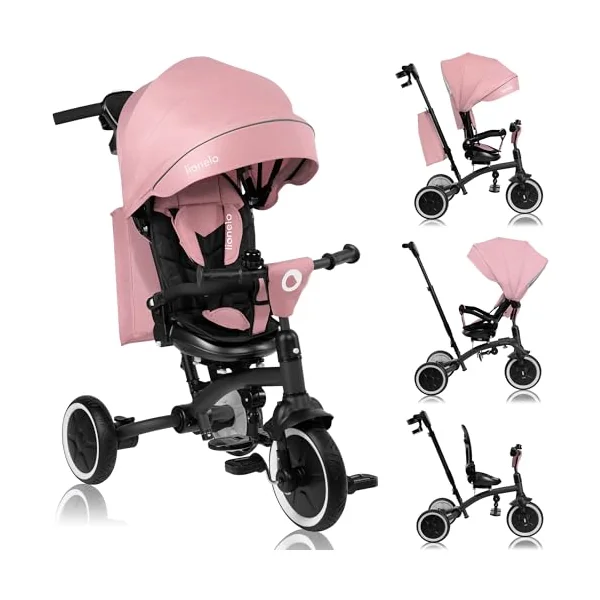 LIONELO Tris Plus 2-in-1 Tricycle and Pushchair from 9 Months | Up to 25 kg, 360° Reversible Seat, Parent Steering Handle, Free-Wheel Function, Footrest and Cup Holder