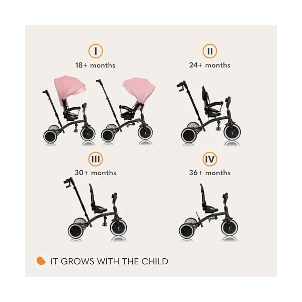 LIONELO Tris Plus 2-in-1 Tricycle and Pushchair from 9 Months | Up to 25 kg, 360° Reversible Seat, Parent Steering Handle, Free-Wheel Function, Footrest and Cup Holder