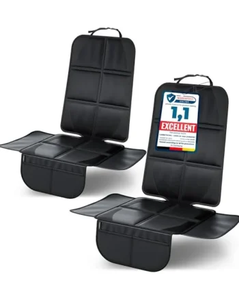 LIONSTRONG® Car Seat Protector for Child Seat [ISOFIX compatible]- Seat Cover for Infant Seat waterproof - Carseat Seat Protectors Baby - Car Seat Mat Dirt resistant - black 2 pieces
