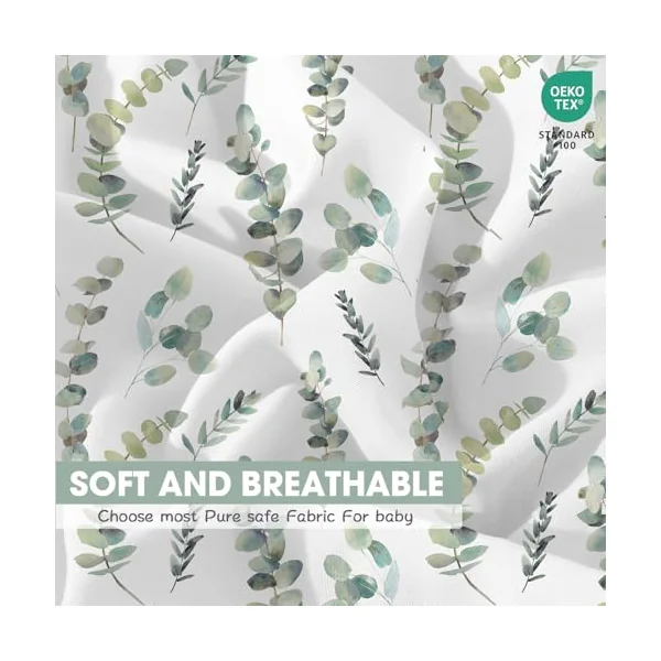 Little Grape Land cot bed sheets 140 x 70 cm fitted 4 Pack,Ultra Soft Breathable Microfibre Baby Cot Sheets, OEKO-TEX STANDARD 100 certified, Fits Standard Cot Bed Mattresses, Leaves