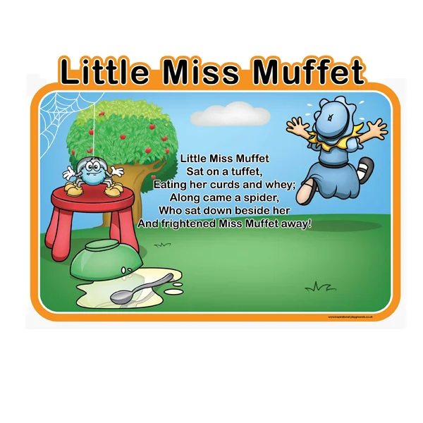 Little Miss Muffet Nursery Rhyme Sign
