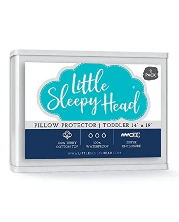 Little Sleepy Head Toddler/Travel Pillow Protectors for Pillows 13x18 and 14x19 (2-Pack)