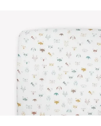 Little Unicorn Fitted Crib Sheet | Super Soft | Sized for Standard Baby Crib Mattress & Toddler Bed | Cozy Bedding Sheet for Boys and Girls | Machine Washable | 52” x 28” x 6” (Animal Crowd)