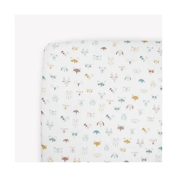 Little Unicorn Fitted Crib Sheet | Super Soft | Sized for Standard Baby Crib Mattress & Toddler Bed | Cozy Bedding Sheet for Boys and Girls | Machine Washable | 52” x 28” x 6” (Animal Crowd)